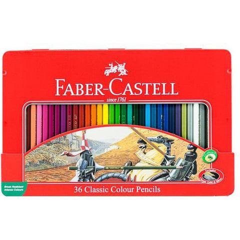 Faber Castell-Std Color Pencil 36 Colors (Flat Tin) ColorWaves