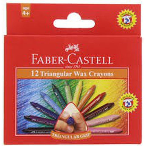 Faber Castell Triangular Wax Crayons 12 Pieces ColorWaves