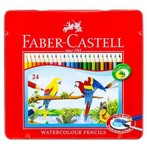 Faber Castell-Water Color Pen 24 Colors (Flat Tin) ColorWaves