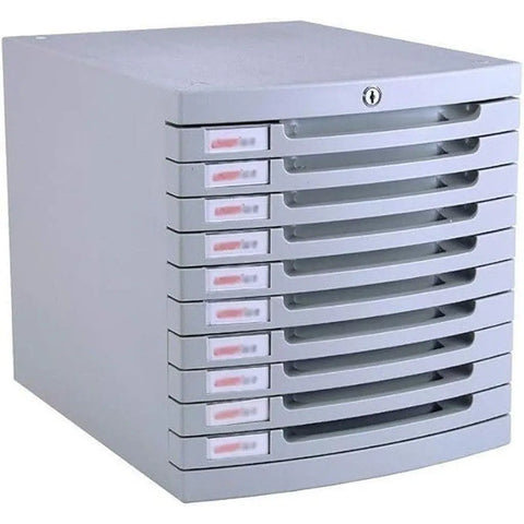 File Cabinet Plastic With Lock 10 Drawers ColorWaves
