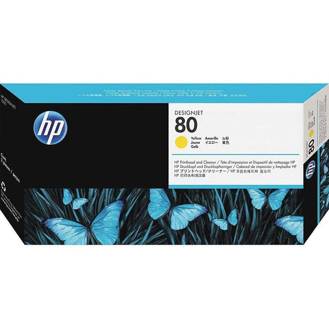 HP 80 Yellow DesignJet Printhead And Printhead Cleaner - Printhead / 17 ml / Yellow (C4823A) HP
