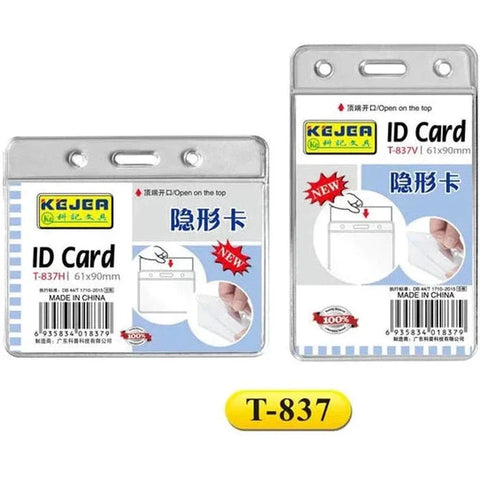Kejea T-837 Id Card Holder Clear Horizontal 90x61mm 100 Pcs ColorWaves