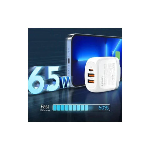 LDNIO 65W GaN Super Fast Charger with Lightning Cable - A3511Q-IP Ldnio