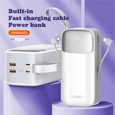Ldnio PQ50 Fast Charging Power Bank - 50,000mAh / 22.5W / White Ldnio