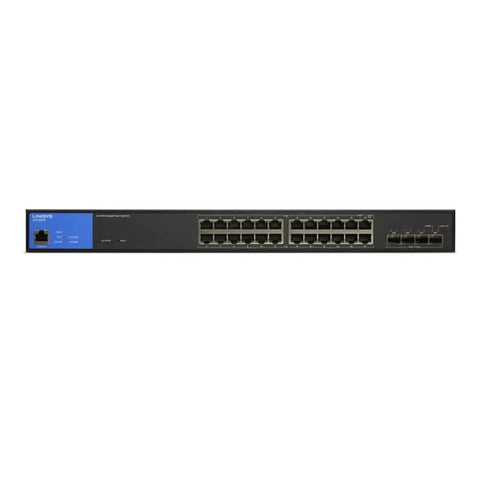 Linksys LGS328MPC - 24-Ports Ethernet / 4-Ports SFP+ / Managed / Gigabit / PoE+ / Desktop - Switch Linksys