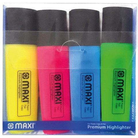 Maxi Highlighter Pen-4 Color Assorted Pack Of 4 ColorWaves