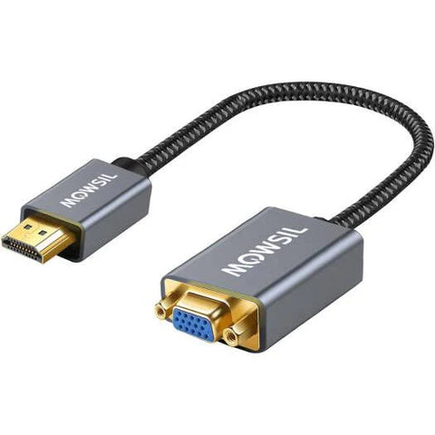 Mowsil HDMI to VGA Adapter | 1080p Full HD Plug & Play Converter for PC, Laptop, Projector & Monitor Mowsil