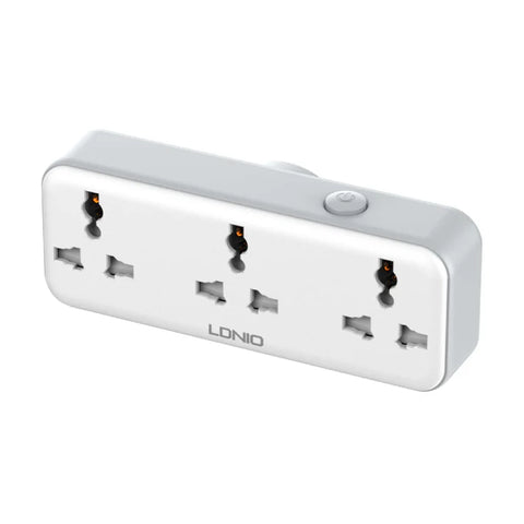 Ldnio SC3317 3 Extension Universal Outlet Rotatable Plus Power Socket - White Ldnio