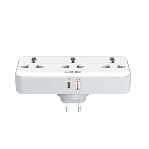 Ldnio SC3317 3 Extension Universal Outlet Rotatable Plus Power Socket - White Ldnio