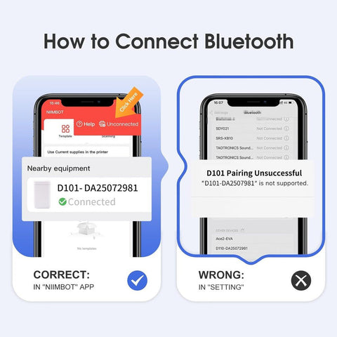 Niimbot D110 thermal label printer White ColorWaves