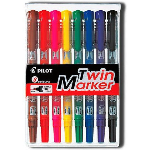 Pilot Twin Marker 8 Color Set ColorWaves