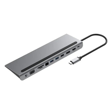 Powerology 11 In 1 Multi-Display USB-C Hub And Laptop Stand ColorWaves
