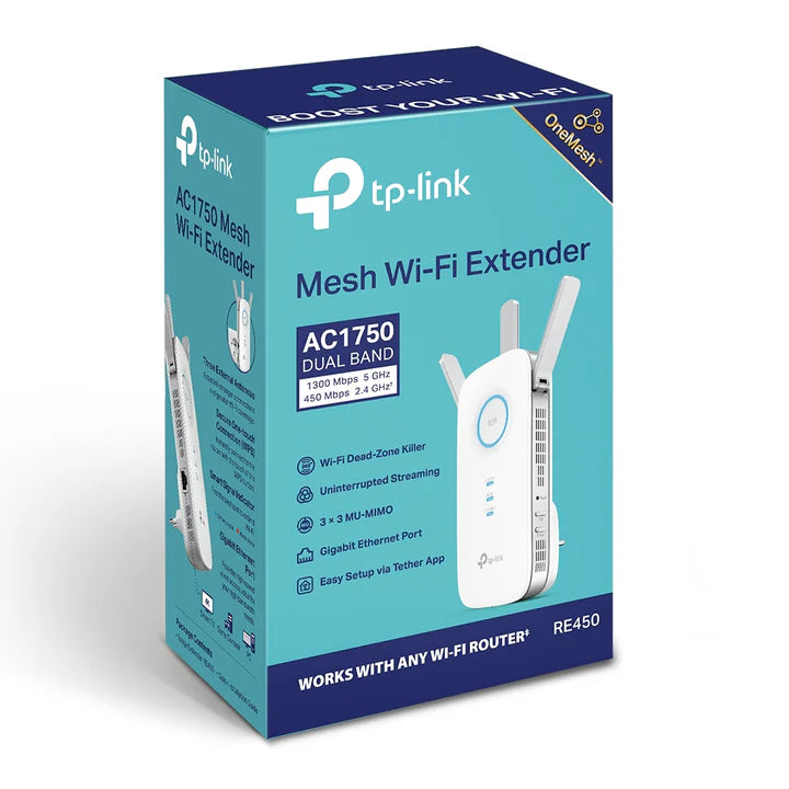 Tplink Re450 Ac1750 Wifi Range Extender, Dual Band ColorWaves