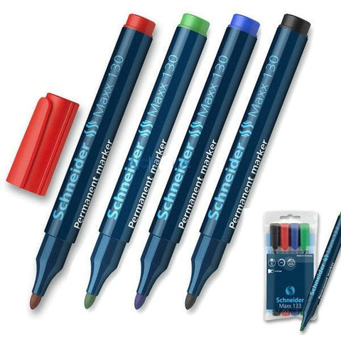 Schneider Max 130 Permanent Marker,Pack Of 4 Colors ColorWaves