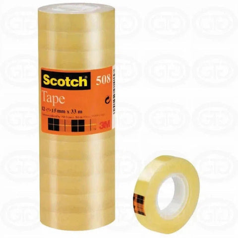 Scotch® 508 Easy Tear Transparent Tape - 19 Mm X 33 M, 8 Rolls/Pack ColorWaves