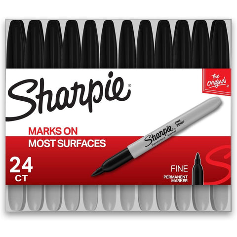 Sharpie Black Permanent Marker Pack 24 ColorWaves