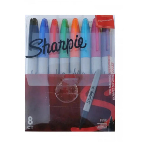 Sharpie Permanent Markers Fine Point 8 Assorted Colors ColorWaves