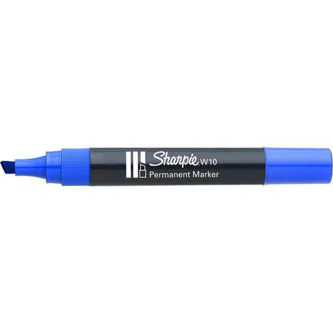 Sharpie W10 Blue Permanent Marker Chisel Tip ColorWaves