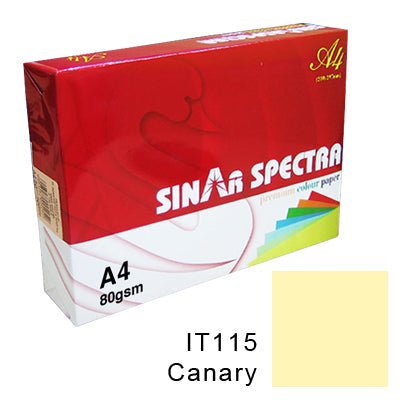 Sinar Spectra Colour Paper A4 80 Gsm IT 115 Canary Colour ColorWaves
