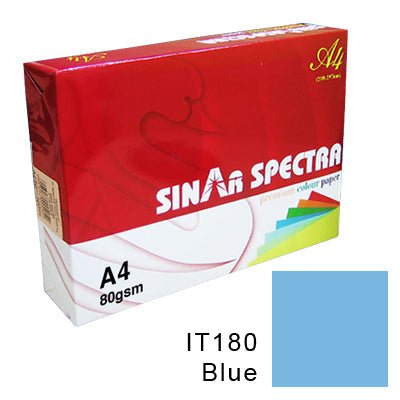 Sinar Spectra Colour Paper A4 80 Gsm IT 180 Blue Colour ColorWaves