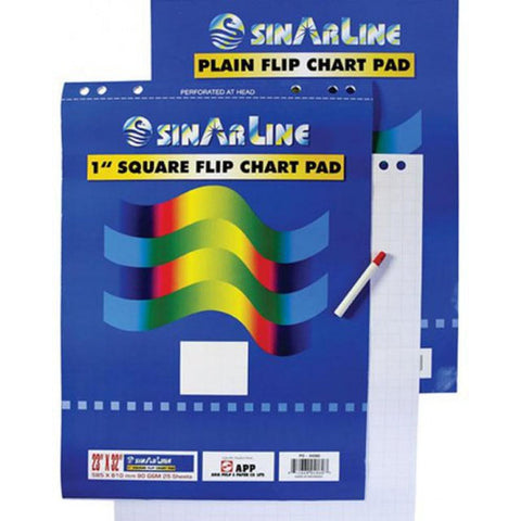 Sinarline Plain Flip Chart A1 Pad 25 Sheets ColorWaves