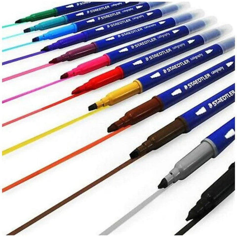 Staedtler 12 Double Ended Calligraphy Pens ColorWaves