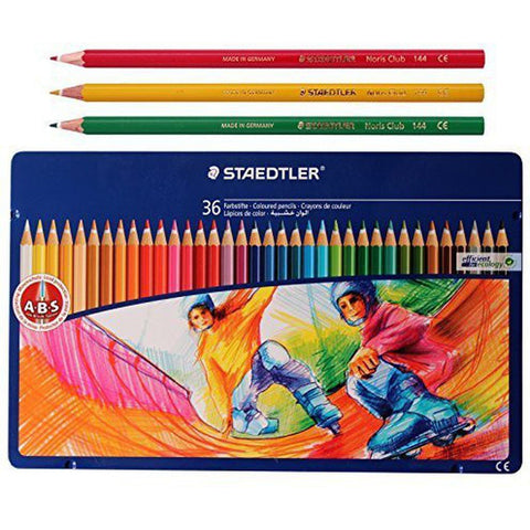 Staedtler 145 Assorted Colored Pencils In Motif Tin - Set Of 36 ColorWaves