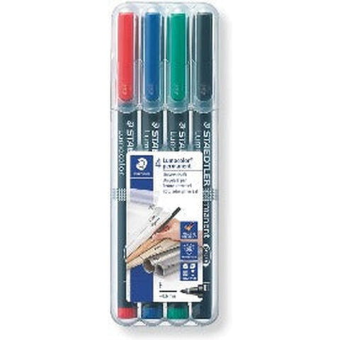 Staedtler Lumocolor Permanant Marker 4Pc Set ColorWaves