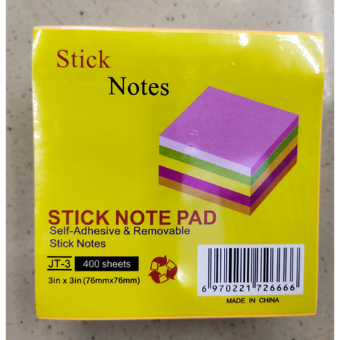 Sticky Notepad Multicolor 3X3 12PADS/PKT ColorWaves