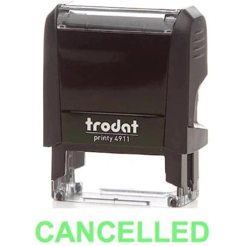 Trodat Printy 4911 Stamp "Cancelled" - Green ColorWaves