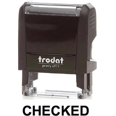 Trodat Printy 4911 Stamp "Checked" - Black ColorWaves