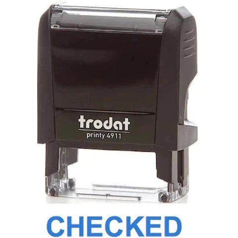 Trodat Printy 4911 Stamp "Checked" - Blue ColorWaves