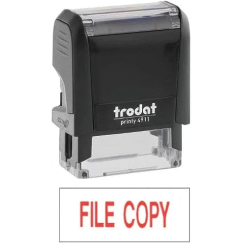 Trodat Printy 4911 Stamp "File Copy" - Red In Ink ColorWaves