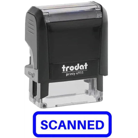 Trodat Printy 4911 Stamp "Scanned" - Blue ColorWaves