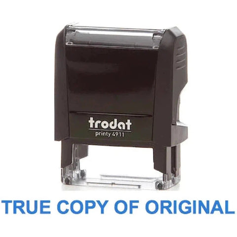 Trodat Printy 4911 Stamp "True Copy Of Original" - Blue ColorWaves