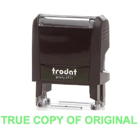Trodat Printy 4911 Stamp "True Copy Of Original" - Green ColorWaves