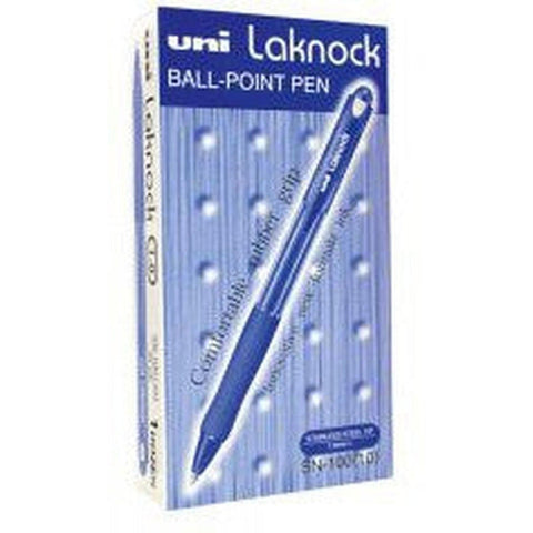 Uni Laknock Retractable Ball Point Pen 1.0Mm Sn-100(10) X 12 Pens ColorWaves