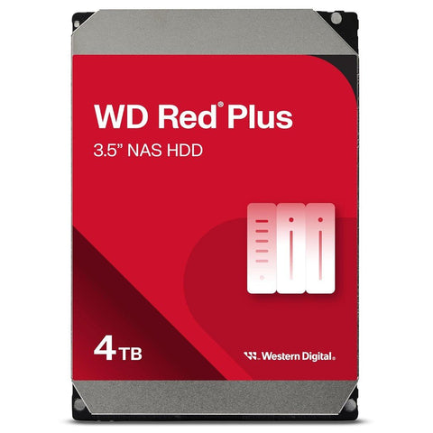 WD Red Plus 4TB NAS Hard Drive - 5400 RPM Class SATA 6Gb/s, CMR, 256MB Cache, 3.5 Inch - WD40EFPX ColorWaves