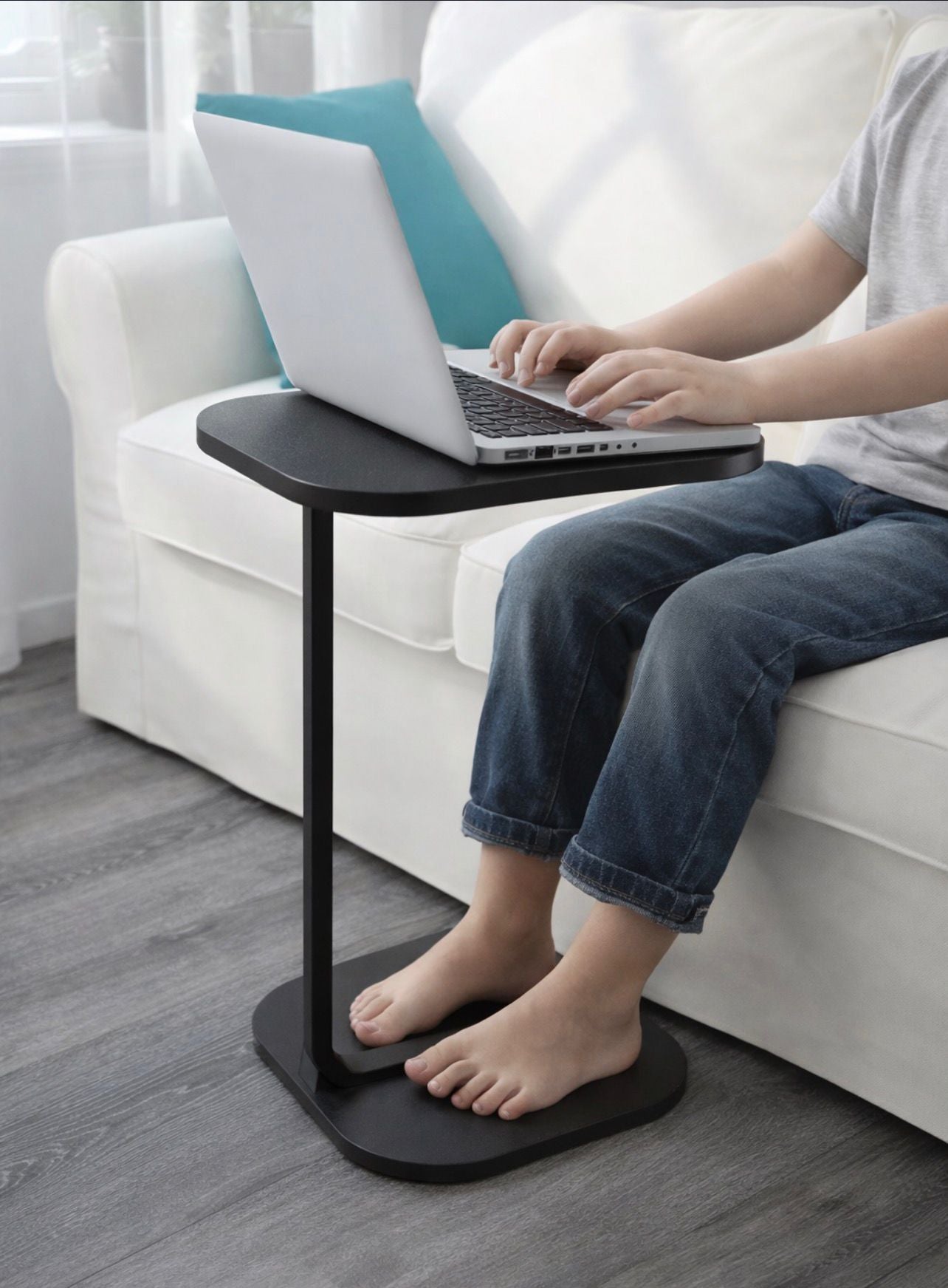 Mini Wooden Laptop Table Black colorwaveskw