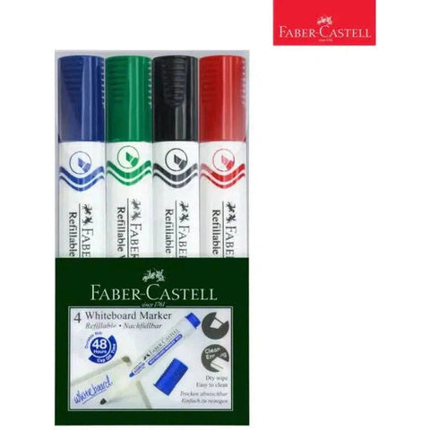 Faber Castell White Board Marker W50 Set Of 4 Chisel ColorWaves