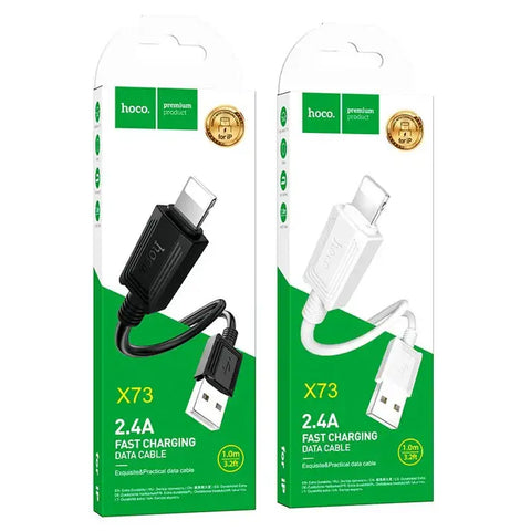 Hoco X73 Charging Data Sync Cable - USB / Lightning / 1 Meter / Black Hoco