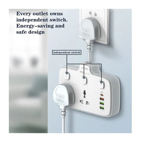 Ldnio Power Strip USB Socket - 2 Way / USB-A / USB-C / White Ldnio