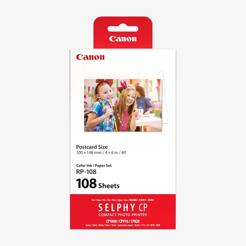 Canon RP-108 Color Ink & Postcard Photo Paper Set – 4×6" (100×148 mm), 108 sheets Canon
