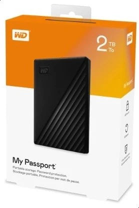 WD My Passport 2TB Portable Hard Drive USB 3.2 WDBYVG0020BBK Black Western Digital