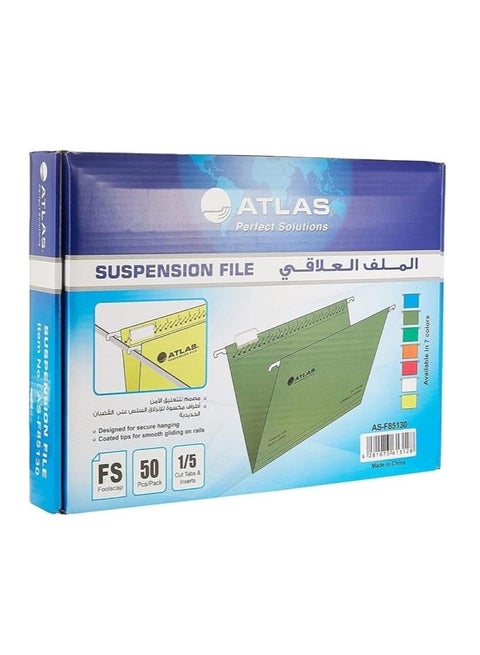 Atlas Suspension Hanging Files Fs, 50Pcs Box ColorWaves