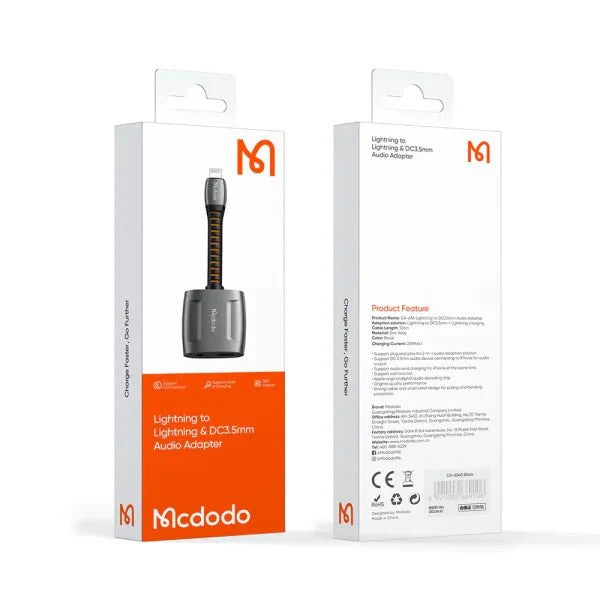 Mcdodo CA-6340 Lightning to Lightning and DC3.5mm Audio Adapter Mcdodo