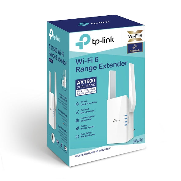 Tp-link Re505X Ax1500 Wifi 6 Wireless Range Extender, Dual Band