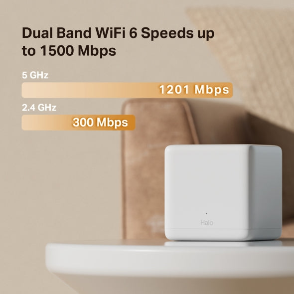 Mercusys Halo H60X AX1500 Whole Home Mesh WiFi 6 System Pack of 3 Mercusys