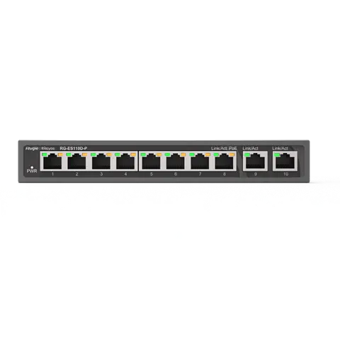Reyee 8-Port 10/100Mbps Desktop Unmanaged Poe Switch Rg-Es110D-P Ruijie