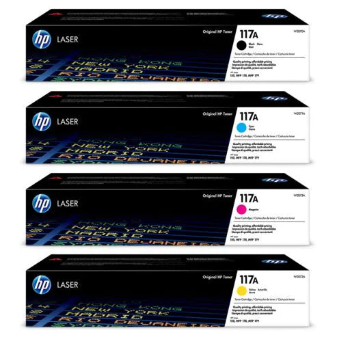 HP 117a Laser Toner Set 4 Pack + 1 Paper Reem Free HP